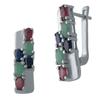 Silver Earrings with Natural Emerald, Ruby, Sapphire (2031741)