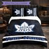 Toronto Maple Leafs Customized Name Text Bedding Set, 1 Duvet Cover & 2 Pillowcases Personalized Bedroom Gift