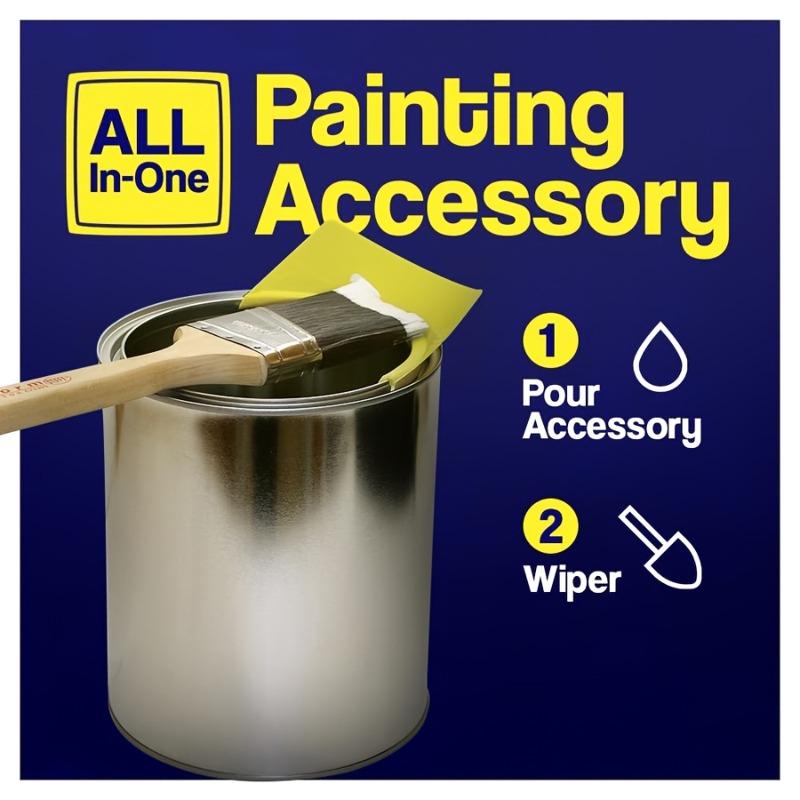 1 Pc Paint Can Spout Fits All Pint Quart & Gallon Painting Cans All In One Pouring Accessory Paint Brush Holder & Wiper