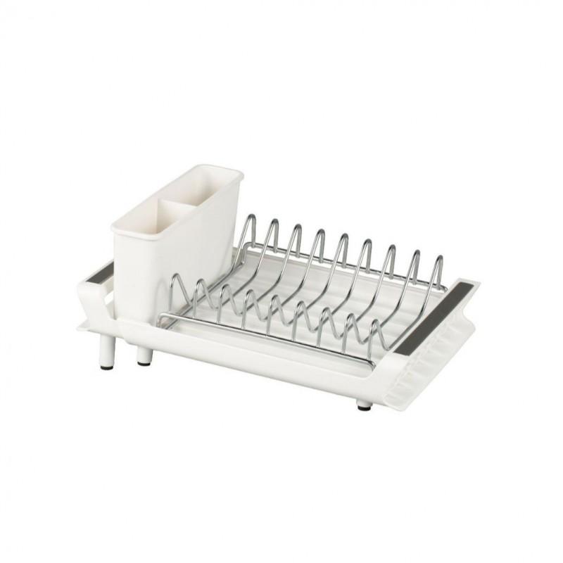 Compact Adjustable Kitchen Dish Drying Rack Countertop Small Space Iron Utensil Organizer With Cutlery Holder