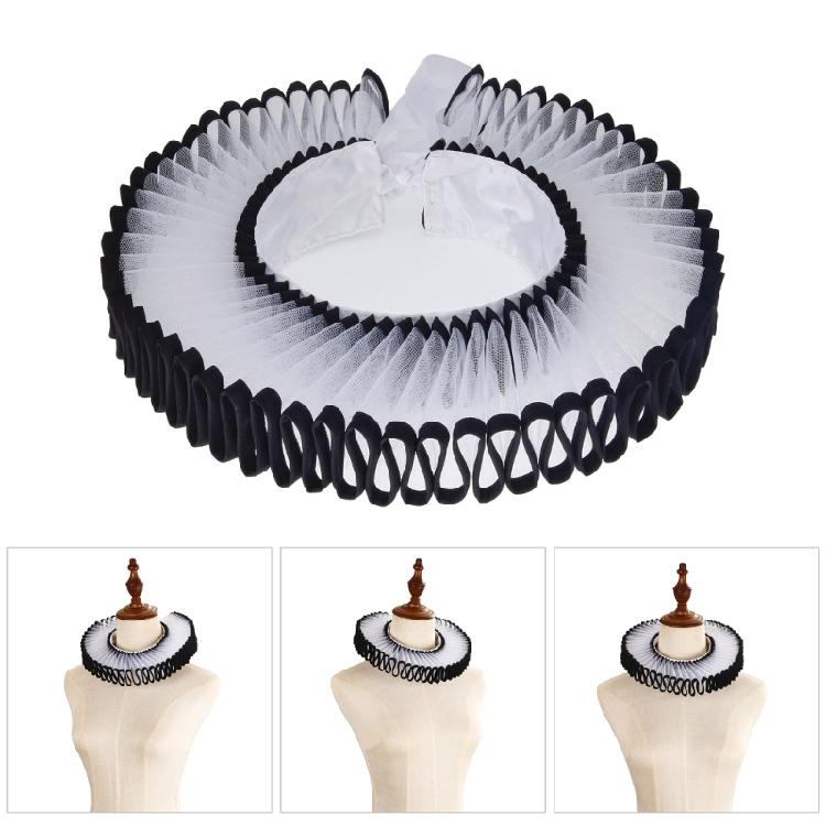 Adjustable Tie Ruffled Collar Retro For Victorian Age Costumes and Cosplay Halloween Accessory Versatile Collar