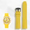 Cinturino Avanzato in Gomma per Orologi Rolex Omega X Swatch Joint MoonSwatch Constellation Sports Cinturino da 20mm Banda con Estremità Curva