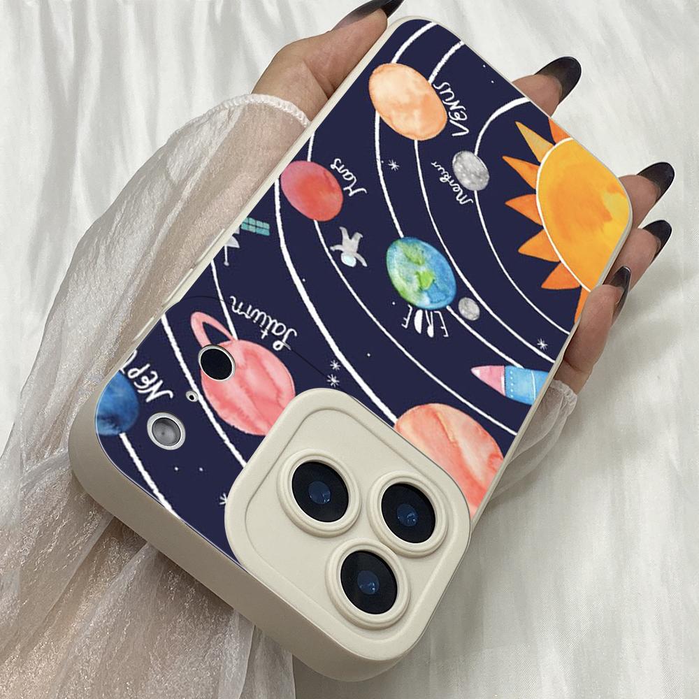 M282 Black White Moon Stars Space Angel Eyes Soft Phone Cases for iPhone Samsung Xiaomi Rdemi Huawei Honor Infinix Realme OPPO Vivo All Model TPU Case
