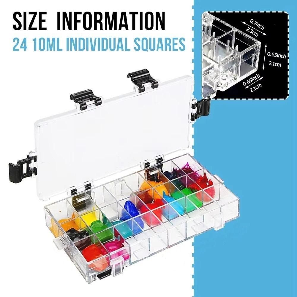 12/24/36 Wells Paint Palette Tray Airtight Leakproof Watercolor Palette Box  Paint Pallets for Kids