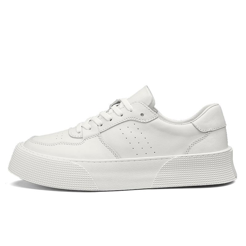 Men Vulcanized Shoes New Spring Breathable Versatile Casual Leather Thick Soled Wear Resistant Thick Soled Sports Shoes for Men
