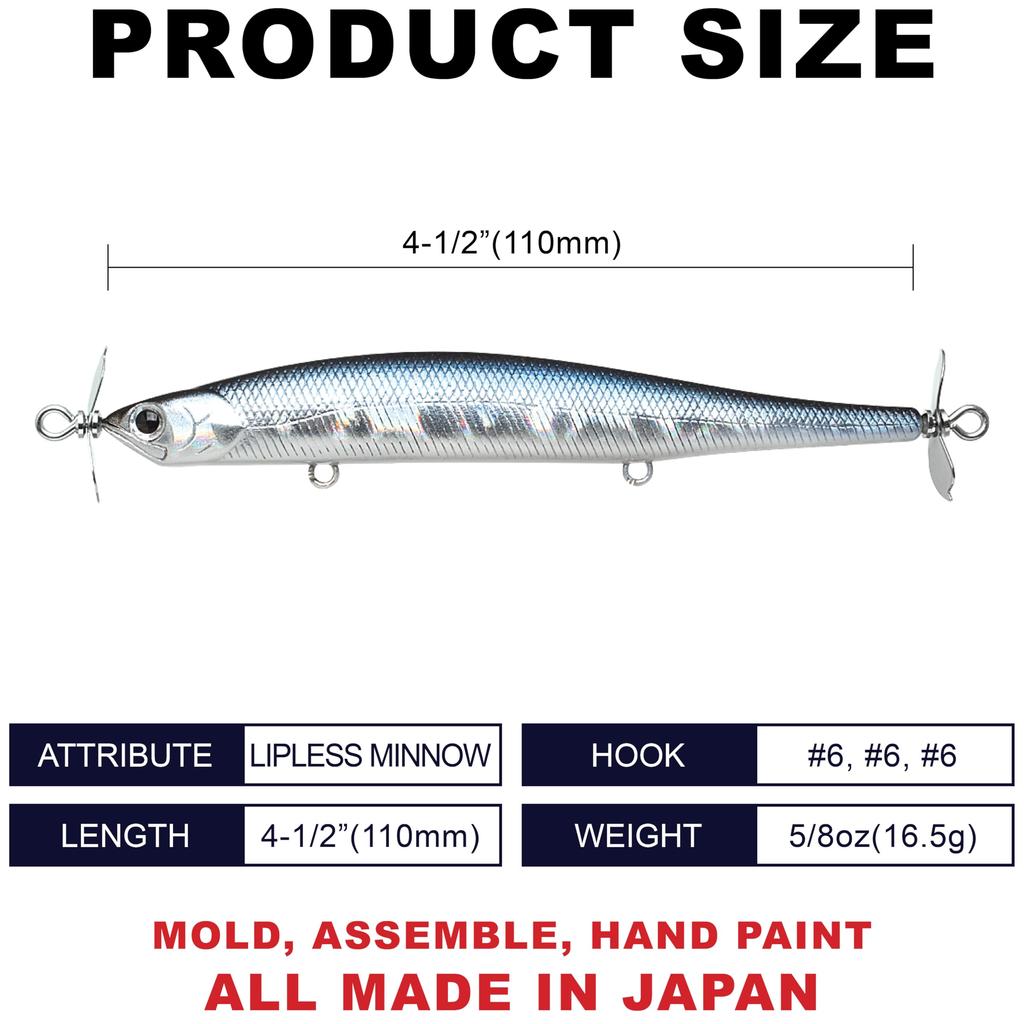 Lucky Craft USA Screw Pointer 110 Fishing Lure Minnow Aurora (052 Black)