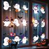 Q Version Cute Ghost Theme Window Stickers PVC Static Cling Halloween Decor for Home Living Room Party Decoration