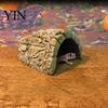 Snake Hiding Spot Reptile Hide Cave, Realistic Rock Look Resin Toad House, Humid Stable Cave Shelter for Frogs, Small Reptiles, Indoor Terrarium,
