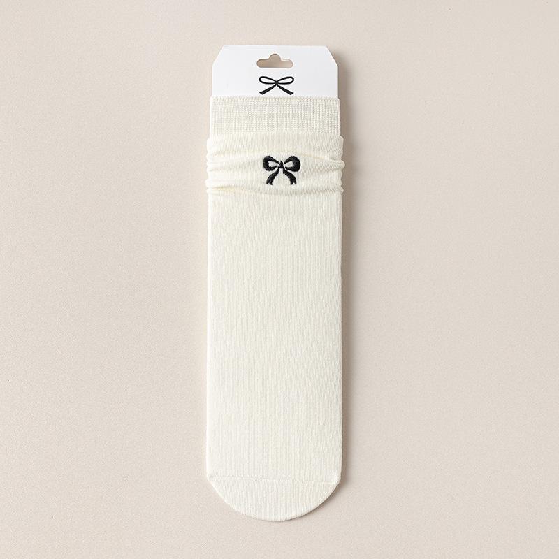 Damen Sommer Dünne Baumwolle Schleife Ballett Stil Knochenlose Röhrensocken