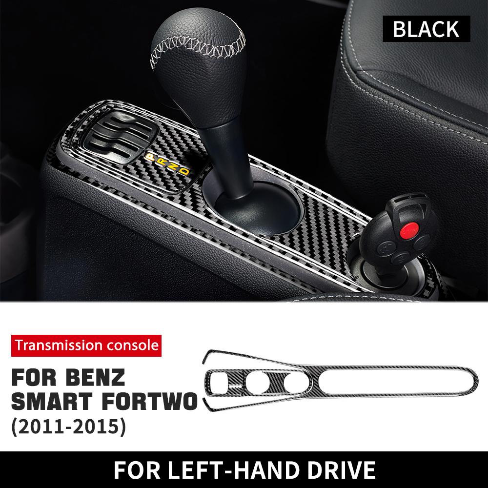 Real Soft Carbon Fiber Sticker for Mercedes Benz Smart 451 Fortwo 2011 2012 2013 2014 2015 Gear Shift Panel Frame Accessories