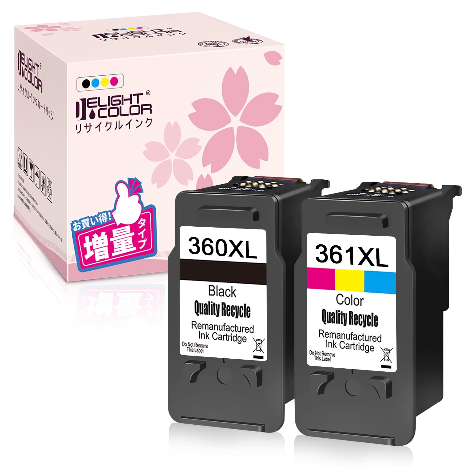 

Delightcolor Remanufactured Ink Cartridges for Canon XL and XL and Set of 2 Ink with Ink Level Display with PIXUS TS5330 and BC-360 BC-361 (Black