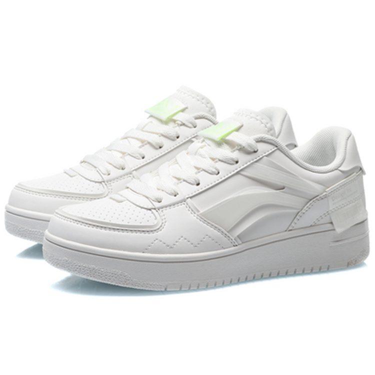 Li Ning Slip Resistant Abrasion Resistant Low Top Skateboard Shoes Women's White AGCQ378-5