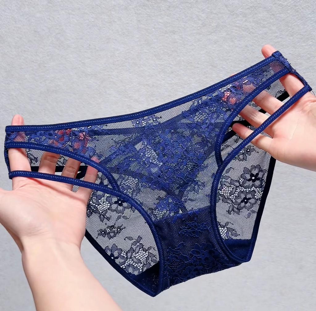 Women's Lace Panties Mid Waist Triangle Briefs Elastic Waist Sexy Comfortable Sexy Bikini Underwear Cheeky Underwear Panties Hipster Lace Trim Panties