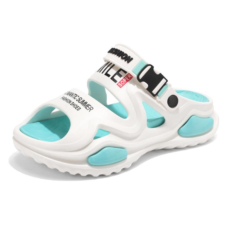 Thick-soled heightening slippers, non-slip one-word drag for summer wear, beach sports driving, dual-purpose beach sandals