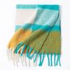 New Fluffy Large Brushed Women's Warm Scarf Fashionable and Versatile Plaid Scarf High End Commuting Shawl