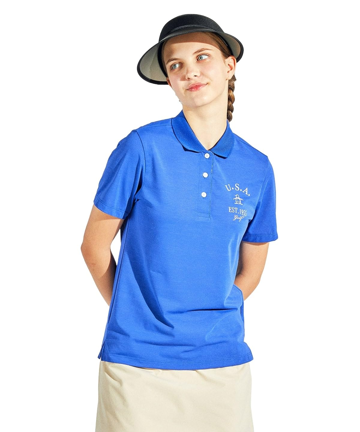 

Женская футболка Munsingwear Filasis с коротким рукавом BL00, дышащая, влагоотводящая, быстросохнущая, эластичная, охлаждающая, для гольфа, MG5SHS29L, (синий)