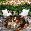 Australian Shepherd and Plants Pattern Round rug,Carpet Rug for Living Room Bedroom  Playroom ,Non-slip Floor Mat,Holiday Gifts and Birthday Gifts.