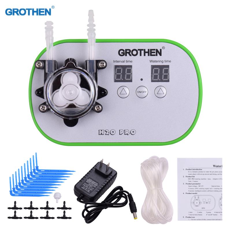 GROTHEN Timed Dosing Peristaltic Pump Metering Pump Smart Watering Device Amount Timing Control with 5 Meter Hose 160ml/min