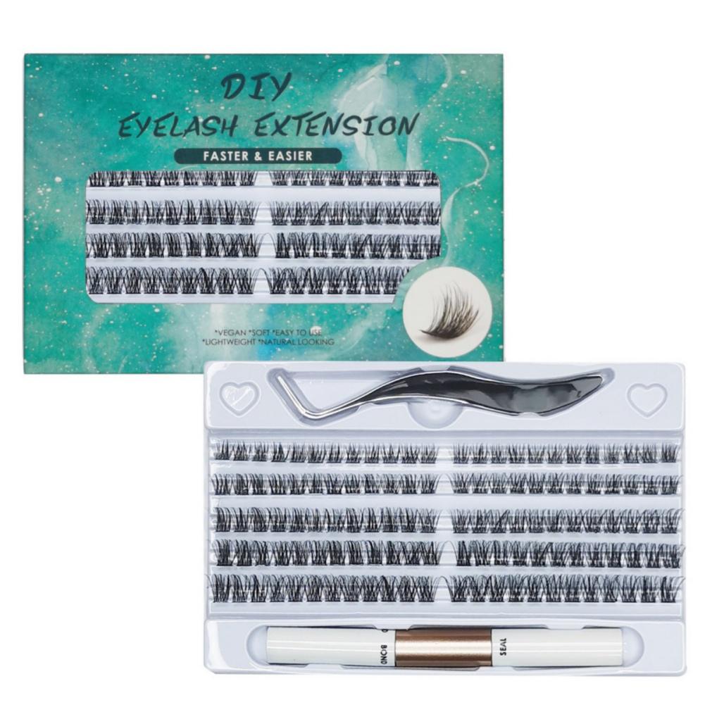 

Набор для самостоятельного наращивания ресниц 120 пучковых ресниц клей для ресниц и пинцет для ресниц