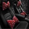 Anti-fatigue Crystal Bow Car Headrest Bling Crystal Car Neck Support  Car Interior Ornaments