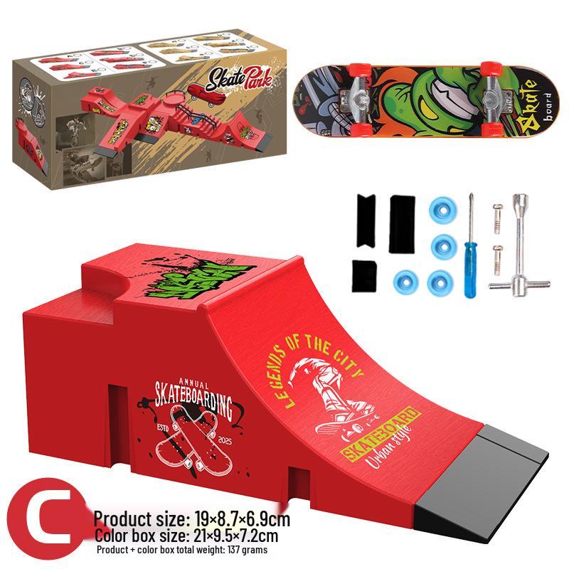 Набор сцены парка для фингерскейтборда через границу: Профессиональная соревновательная площадка и креативные игрушки для детей