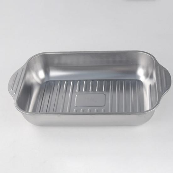 Stekepanne i rustfritt stål med lokk og håndtak Kraftig kalkunbaking Stekebrett med høye sider Induksjonsstekebrett for kylling, grønnsaker, lasagne