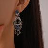 Oval Tassel Earrings Light Luxury Palace Style High-end Earrings for Women