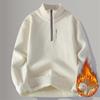 Men's Half-Zip High-Neck Fleece Lined Knit Sweater