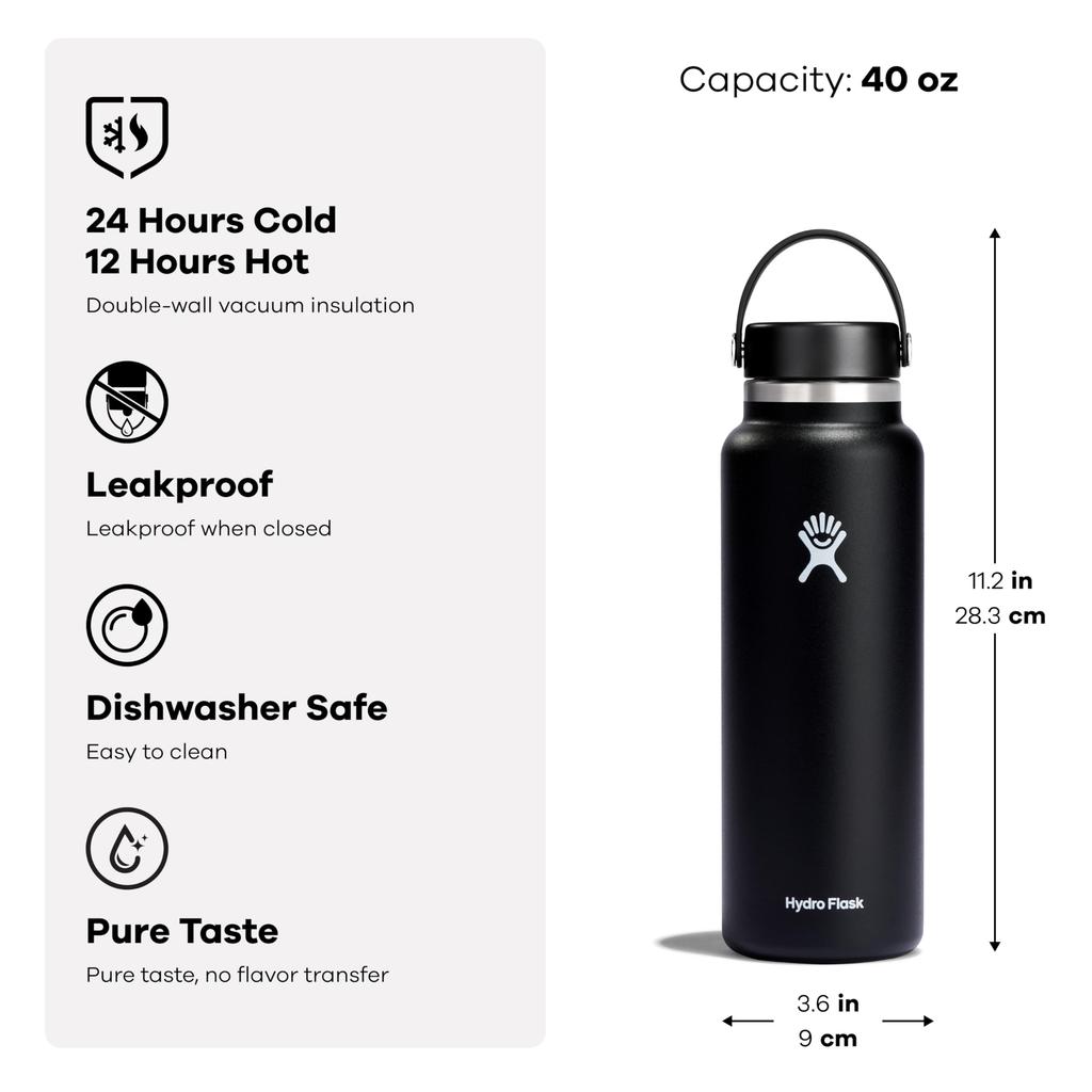 Stainless Steel Bottle Wide Mouth 40oz Aloe Insulated Water Bottle Japanese 1.1L (Authentic Product)