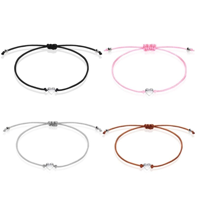 

Elegant Bracelet with Angel/Heart Charm Beautiful Angel/Heart Pendant Bracelet Handwoven Hand String Wristband Jewelry