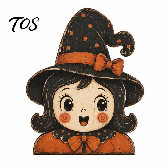 Decorative Figurines for Shelves Halloween Tiered Tray Decorations, Wooden Tabletop Ornaments, Vintage Centerpiece Style Desktop Ornaments Home