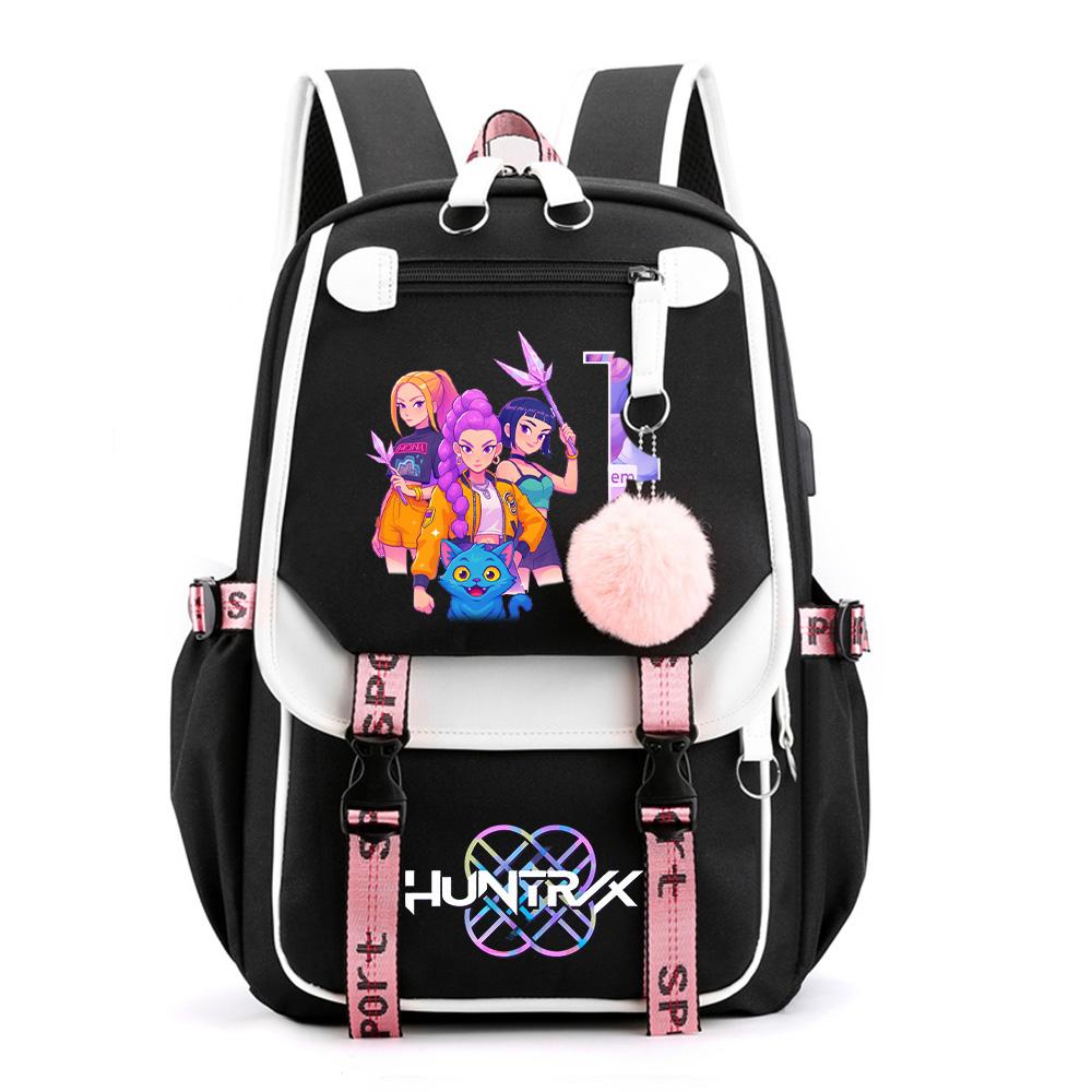 Anime Cartoon 26 English Letter Printed Backpack for Teenager Student Girl Boy Bookbag Large Capacity Travel Bag Kid Gift