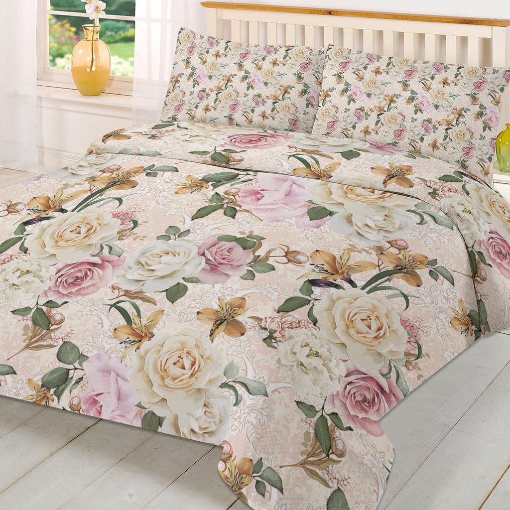 Blumen Blätter Vintage 3-teiliges Bettwäscheset für Doppelbett Heimtextil Bettbezug Steppdeckenbezug Kissenbezug
