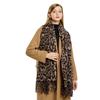 New fashion leopard print scarf women's winter versatile thickened imitation cashmere shawl dual-purpose scarf