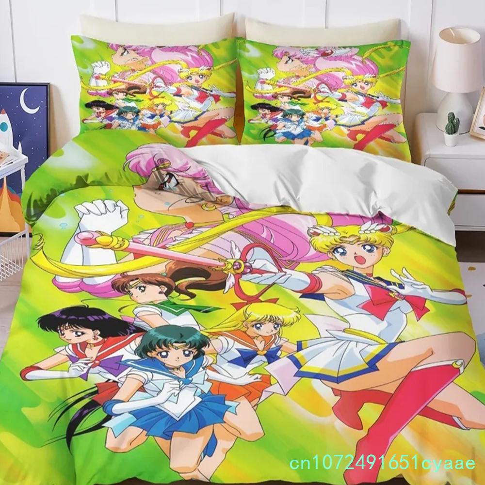 New Sailor Moon Bedding Set,Japanese Anime Sailor Moon Bedding Set,Beautiful Girl Quilt Cover Cute Printing Duvet Home