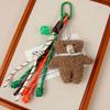 Cute Teddy Bear Plush Bag Charm With Handcrafted Knit Rope For Kids And Teens