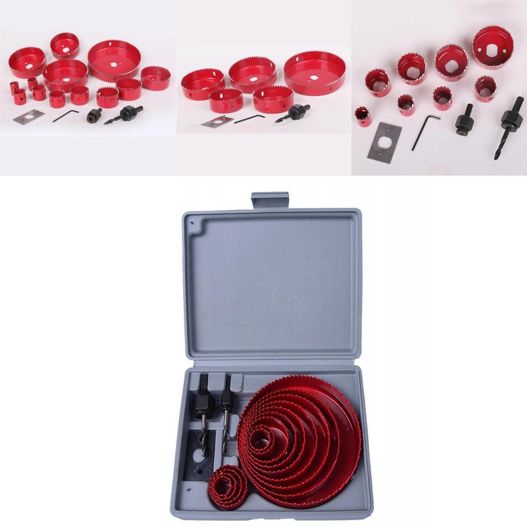 16pcs Saw Hole Drill Bit Kit Wood Plastic Sheet Metal Wcase 34"  5" Cutting