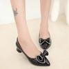 Spring New Women's High Heels Shallow Butterfly-knot Pointed Toe Low Pumps Womens Shoes Summer Plus Size 35-43