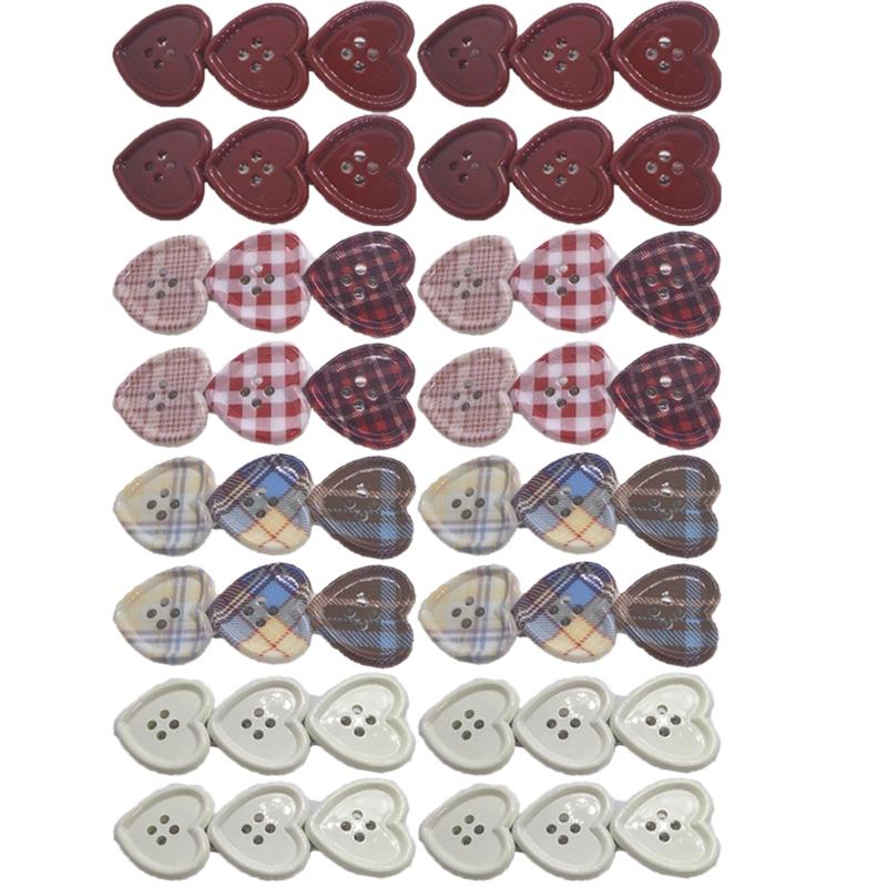 Sweet Check Love Button Hair Clip Side Bangs Girly Cute Duckbill Clip Hair Accessories