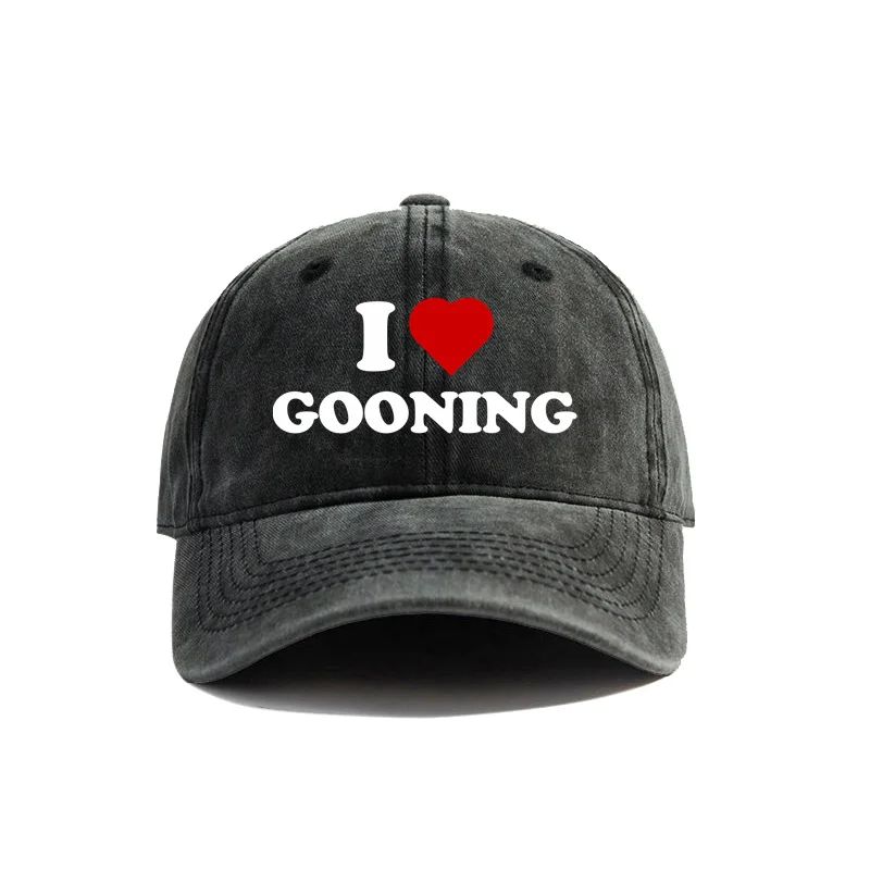 Lustige Ich Liebe Gooning Aufdruck Baseballkappe Humor Trucker Cap Unisex Outdoor Sonnenschutz Radfahren und Angeln Hut Mode Adjustable black