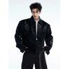 ins Harajuku temperament popular literature lazy trend simple new snake skin pattern embroidery rivet splicing leather jacket