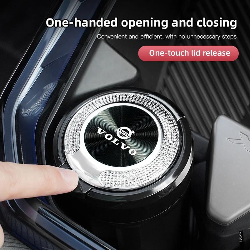 2026 Hot For Volvo Steering Covers Car Ashtray Texture Ceramic Smokeless With LED Light Ashtray Auto Accessoires For Volvo ES90