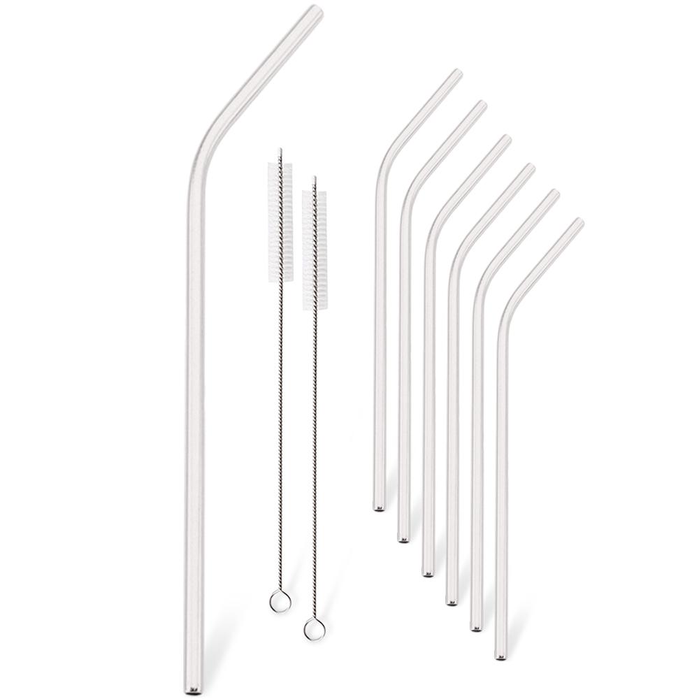 

9Pcs Eco-friendly 6*215mm Reusable Metal Straws Set 304 Stainless Steel Drinking Straw Cocktail Party Favor Bar Accessory серебряный
