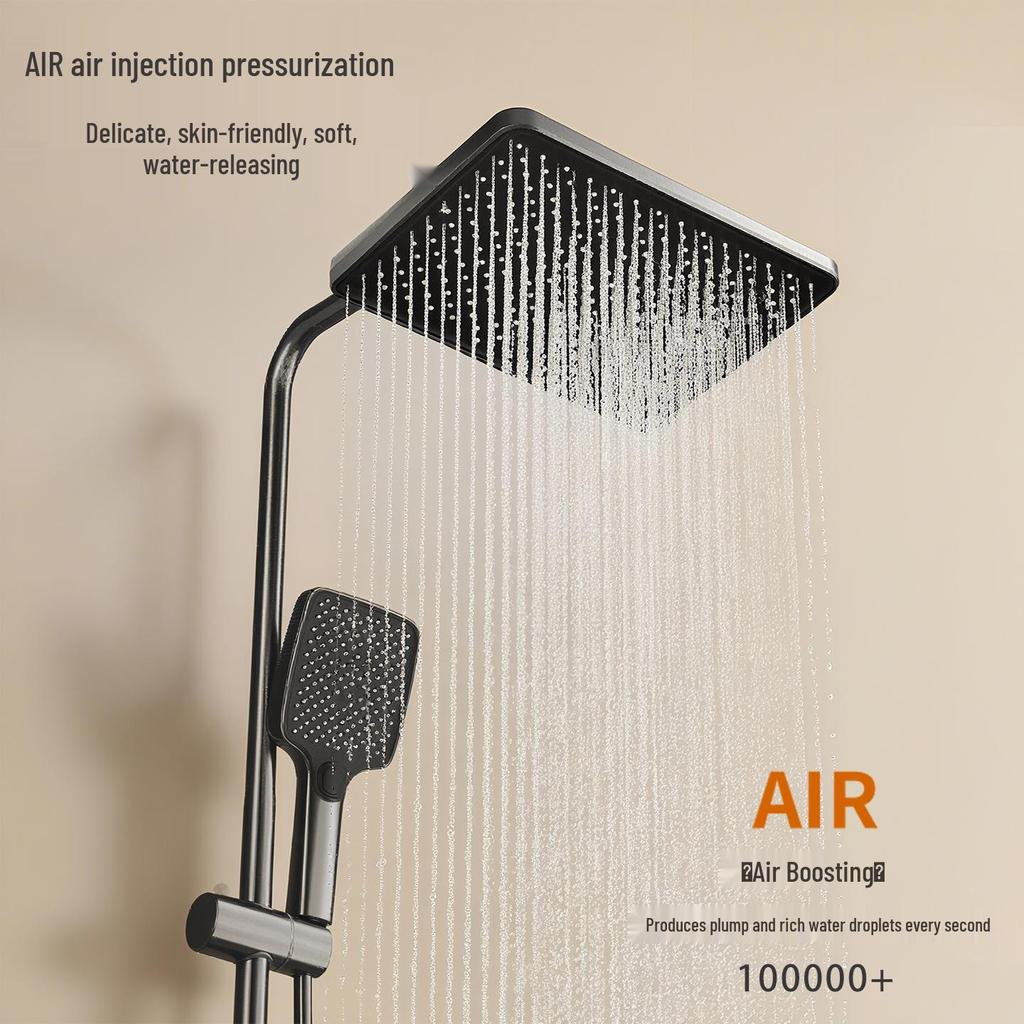 Smart Digital Display Copper Shower Head Set with Constant Temperature & Concealed Design
