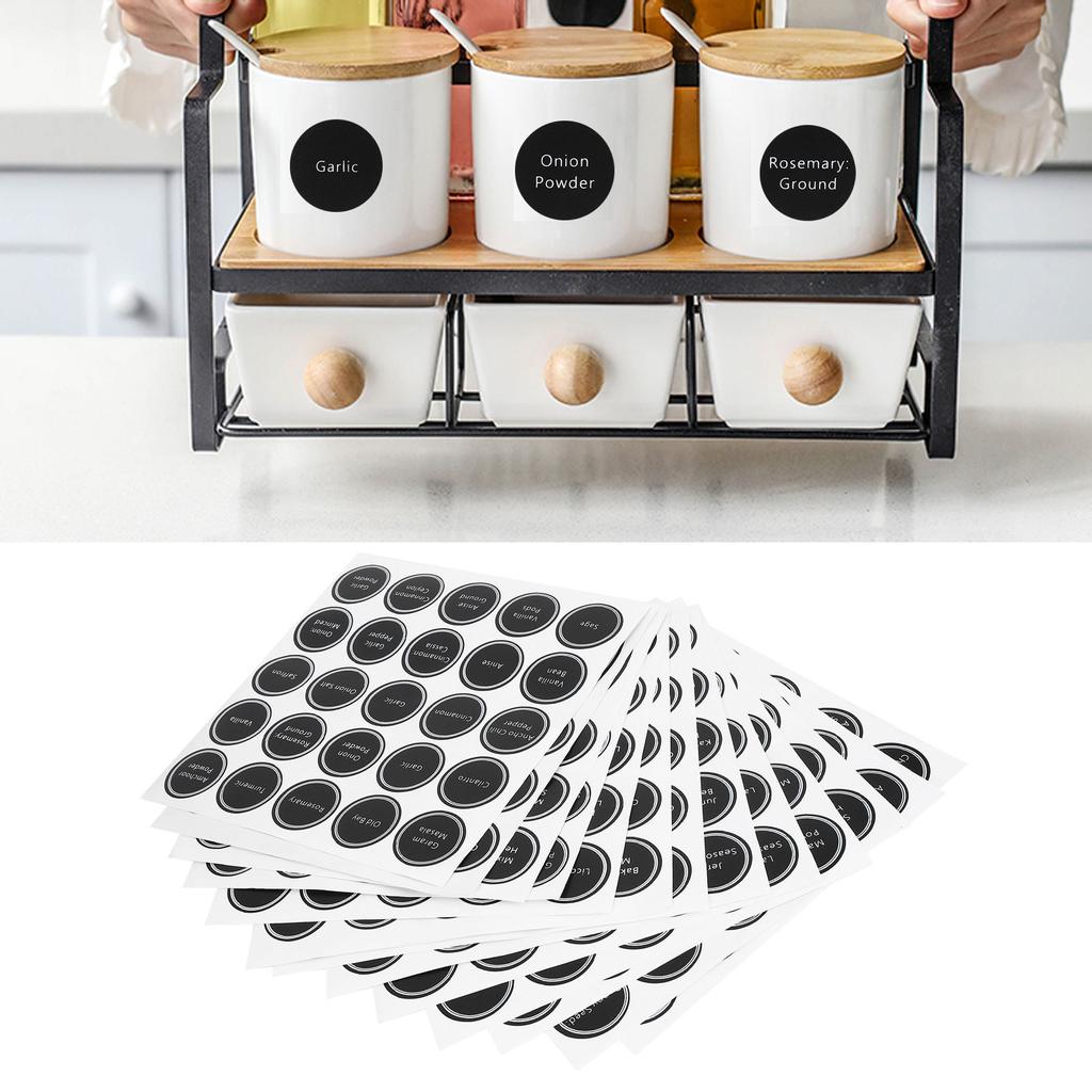 13Pcs Reusable Printed Labels Tag Round Adhesive Sticker for Spice Seasoning Jars Wine Bottle