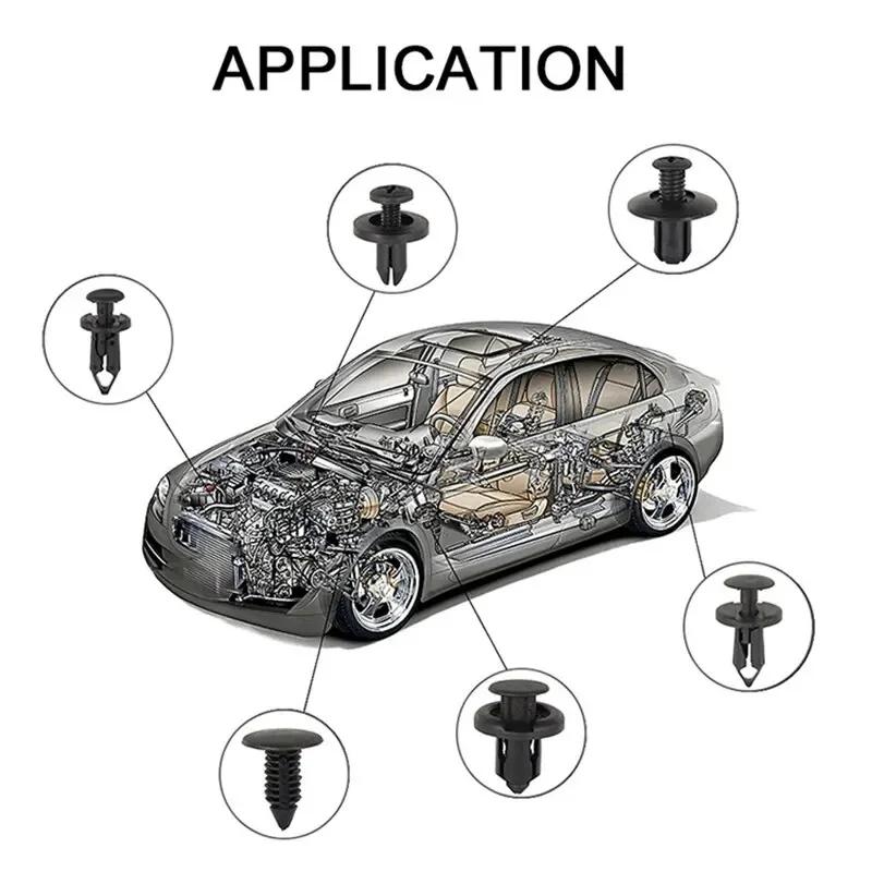 Conjunto 190PCS Fivela Universal para Carro 6 Modelos Tamanho Fixador Rebite Fixação Fivela Acessório para Carro Material ABS Parafuso Fixo