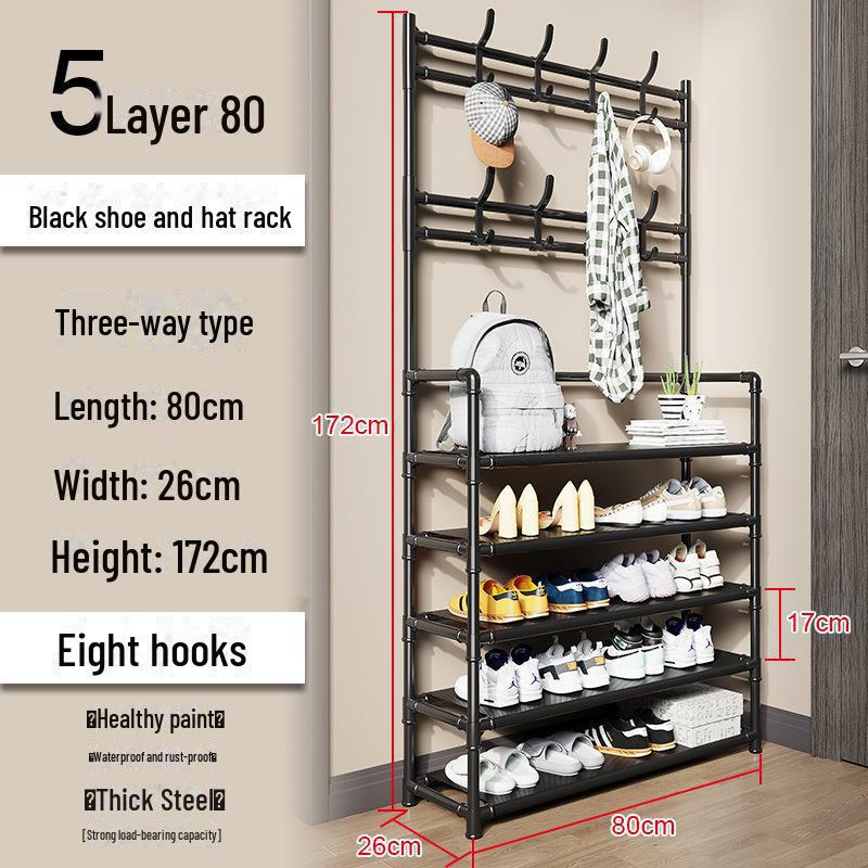 Platzsparender mehrstöckiger Schuh- und Hutständer für die Aufbewahrung im Haushalt und Schlafzimmer