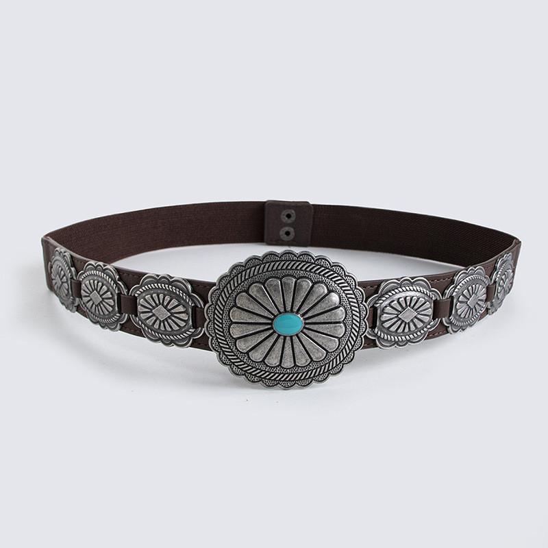 Bohemian Western Fashion Belt For Women With Elasticity And Geometric Design