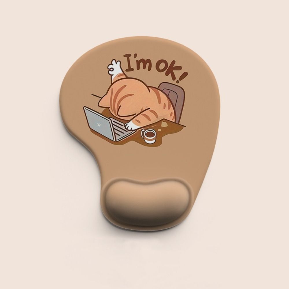 Comfortable Cat Mouse Mat Cute Cartoon Wrist Support Pad Black Cat Animal Mouse Pad Home Office