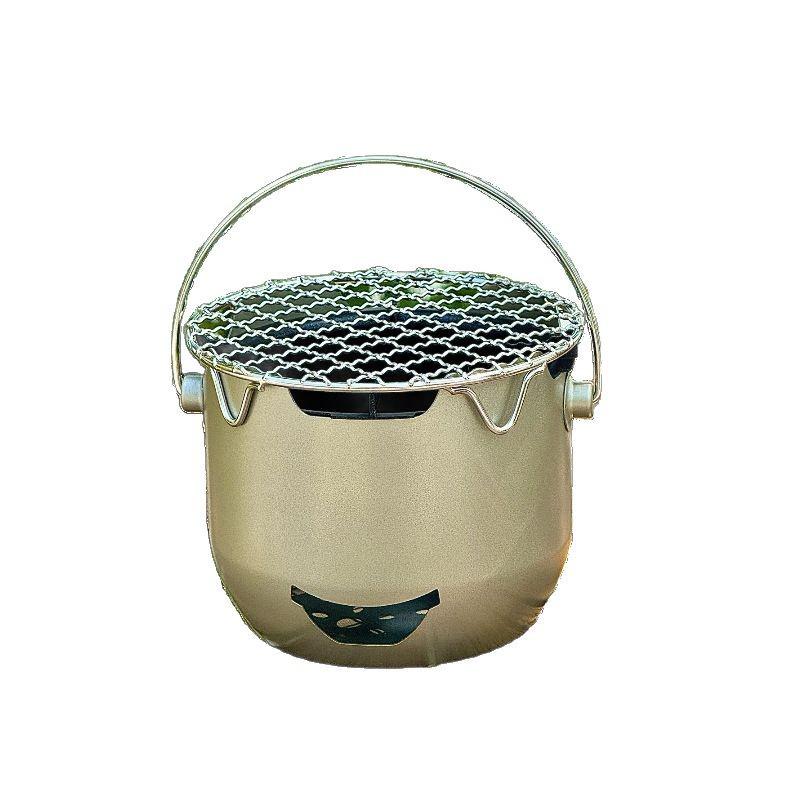 Portable Stainless Steel Mini Charcoal Stove for Outdoor BBQ and Tea Brewing